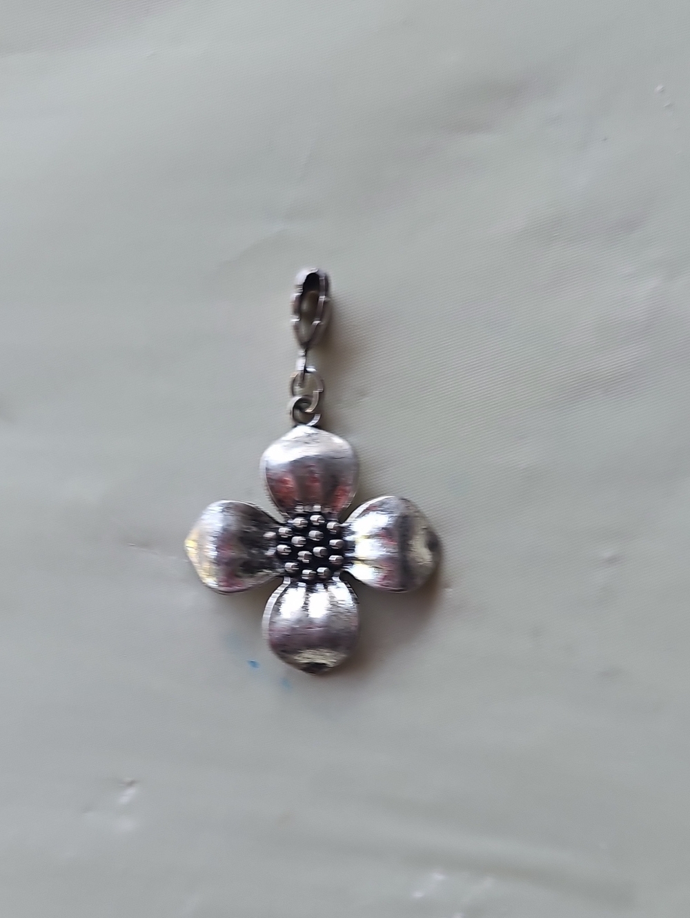 Silver Flower Charm Pendant - Women's Jewelry